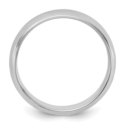 Sterling Silver Rhodium-plated 5mm Half-Round Size 9.5 Band