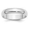Sterling Silver Rhodium-plated 5mm Half-Round Size 13 Band