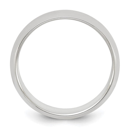 Sterling Silver Rhodium-plated 6mm Half-Round Size 5 Band