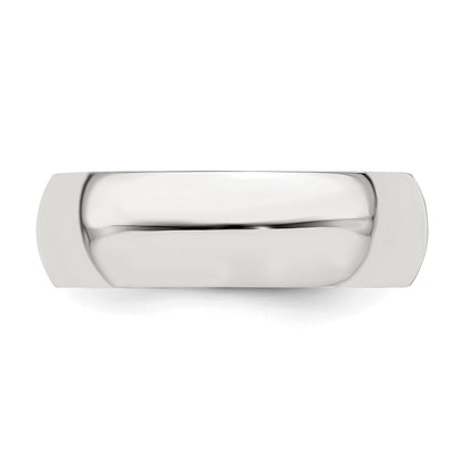 Sterling Silver 6mm Half Round Size 9.5 Band