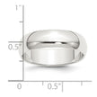 Sterling Silver 6mm Half Round Size 7 Band