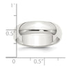 Sterling Silver 6mm Half Round Size 7 Band