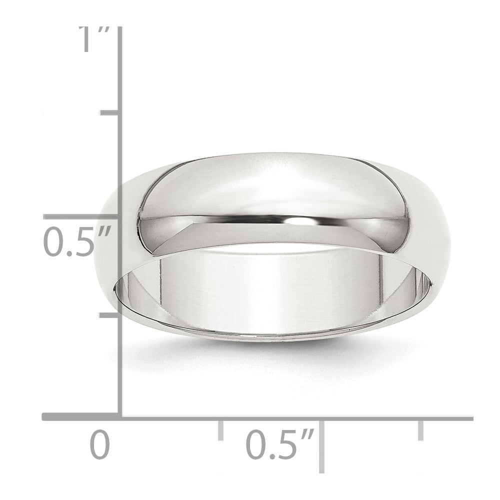 Sterling Silver 6mm Half Round Size 15.5 Band