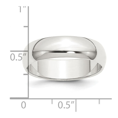 Sterling Silver 6mm Half Round Size 8.5 Band