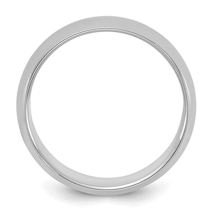 Sterling Silver Rhodium-plated 6mm Half-Round Size 5.5 Band