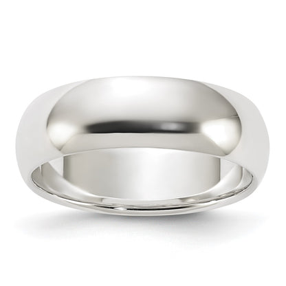 Sterling Silver 6mm Half Round Size 6.5 Band
