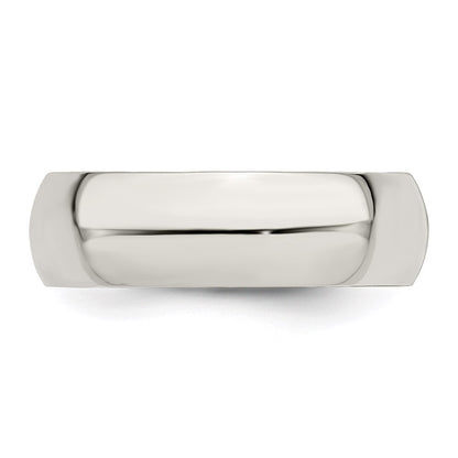 Sterling Silver 7mm Half Round Size 7 Band