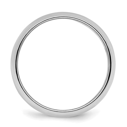 Sterling Silver Rhodium-plated 7mm Half-Round Size 8 Band