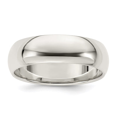 Sterling Silver 7mm Half Round Size 7 Band