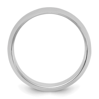 Sterling Silver Rhodium-plated 8mm Half-Round Size 5 Band