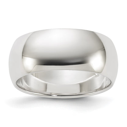 Sterling Silver 8mm Half Round Size 9.5 Band