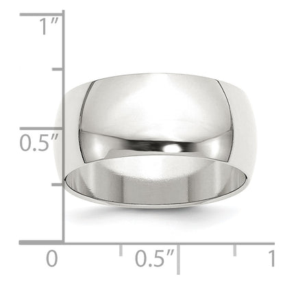 Sterling Silver 9mm Half Round Size 10.5 Band