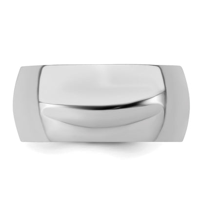 Sterling Silver Rhodium-plated 9mm Half-Round Size 10 Band
