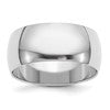 Sterling Silver Rhodium-plated 9mm Half-Round Size 8 Band