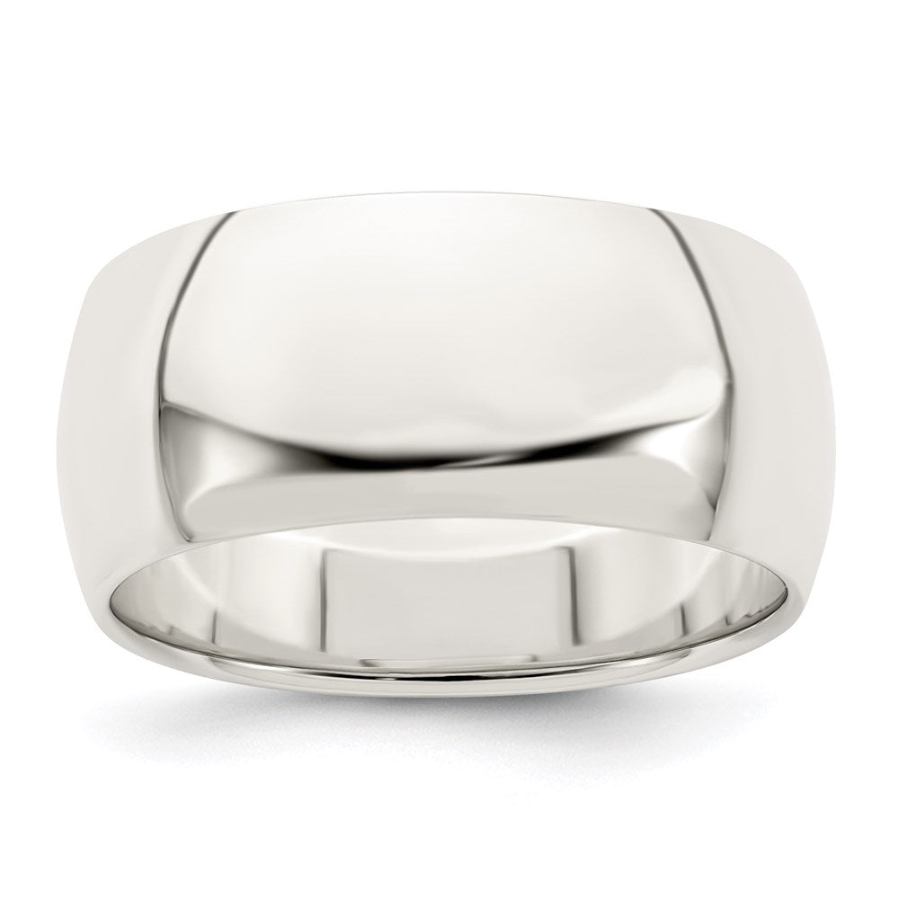 Sterling Silver 9mm Half Round Size 8.5 Band