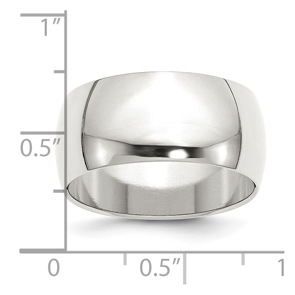 Sterling Silver 10mm Half Round Size 9 Band