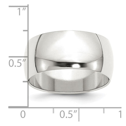 Sterling Silver 10mm Half Round Size 8 Band