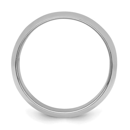 Sterling Silver Rhodium-plated 10mm Half-Round Size 10 Band
