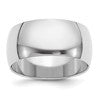 Sterling Silver Rhodium-plated 10mm Half-Round Size 7 Band