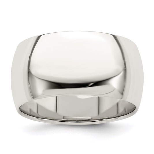 Sterling Silver 10mm Half Round Size 13.5 Band