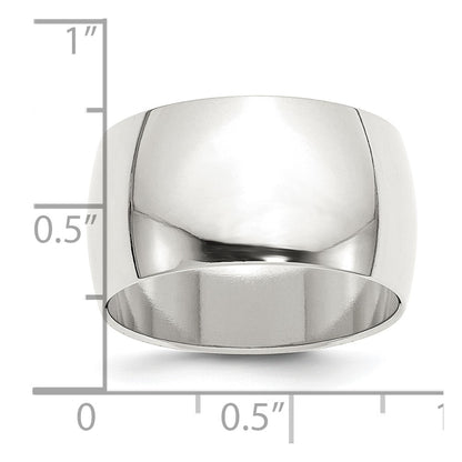 Sterling Silver 12mm Half Round Size 8 Band