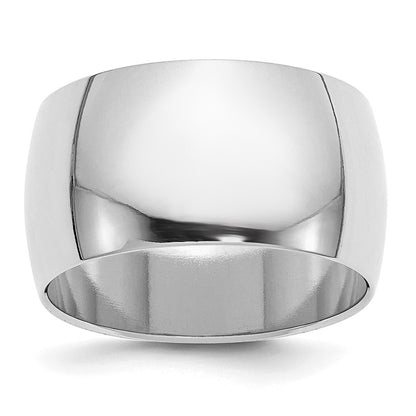 Sterling Silver Rhodium-plated 12mm Half-Round Size 12 Band