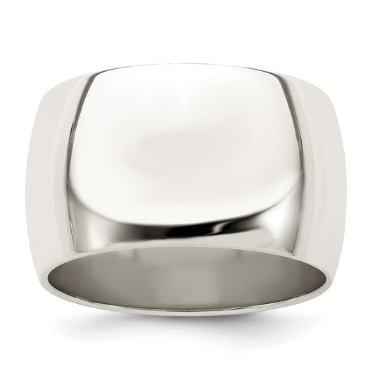 Sterling Silver 12mm Half Round Size 8 Band