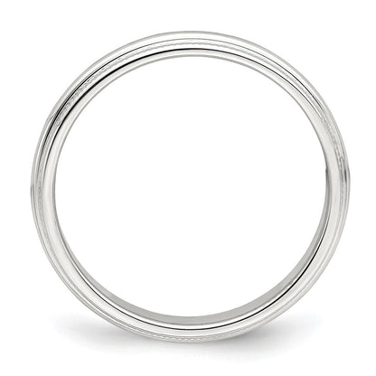 Sterling Silver 3mm Half Round Milgrain Size 11.5 Band