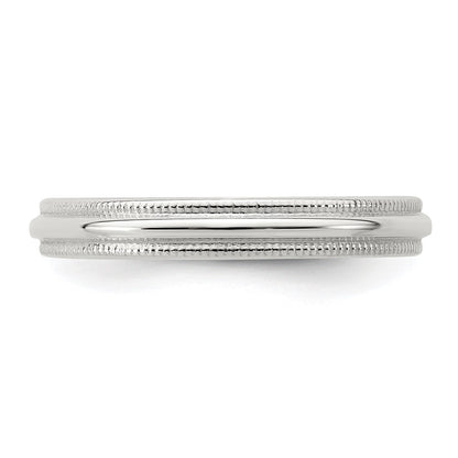 Sterling Silver 3mm Half Round Milgrain Size 11.5 Band