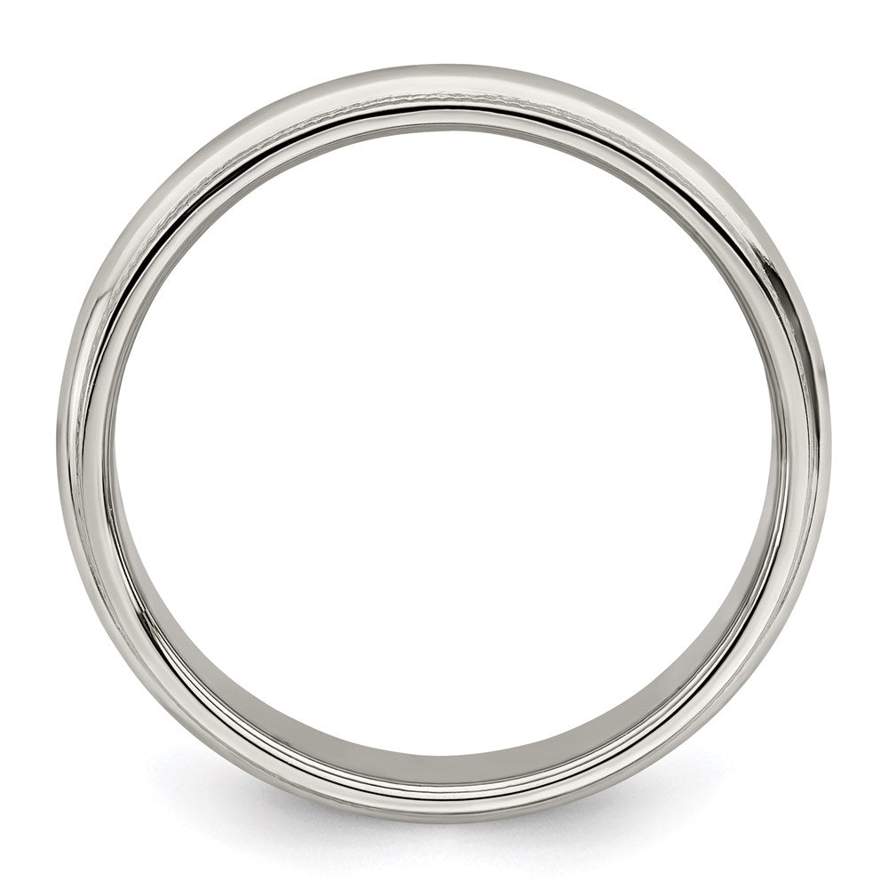 Sterling Silver 4mm Half Round Milgrain Size 6 Band