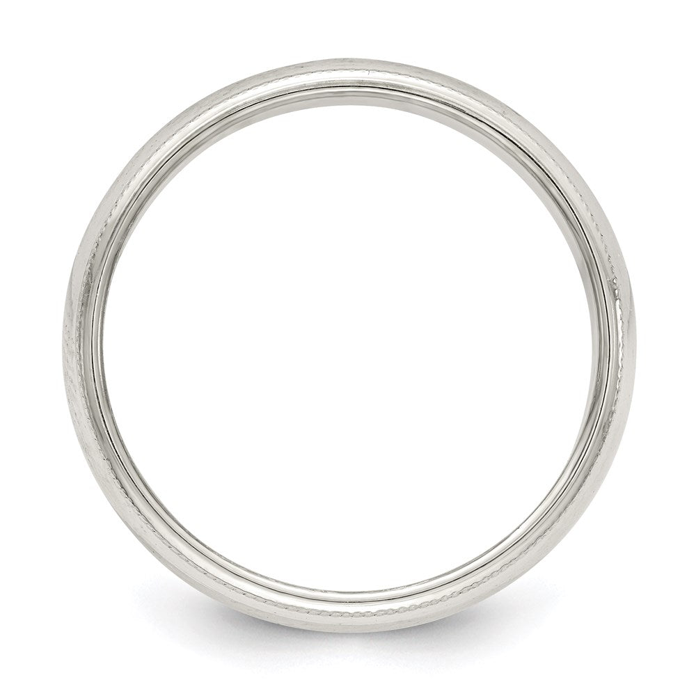 Sterling Silver 5mm Half Round Milgrain Size 8.5 Band
