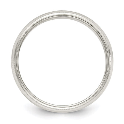 Sterling Silver 5mm Half Round Milgrain Size 4.5 Band