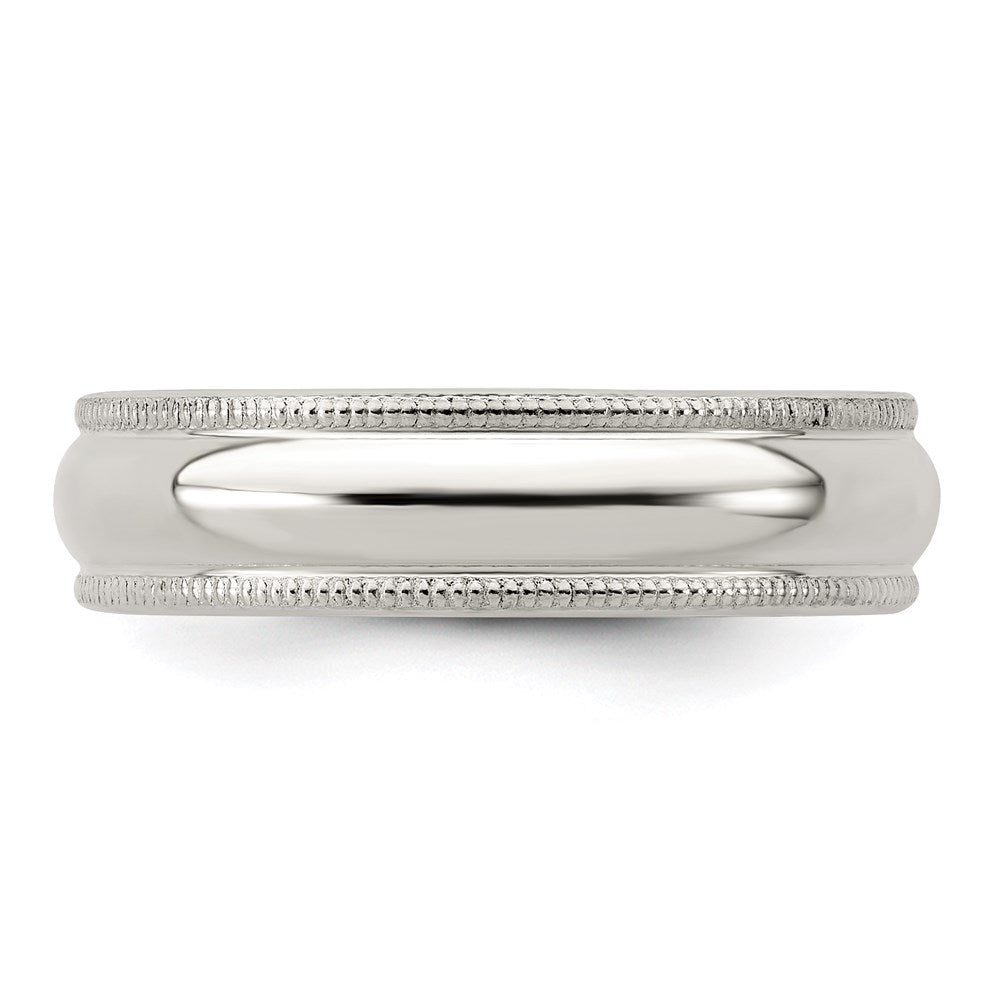Sterling Silver 5mm Half Round Milgrain Size 5 Band