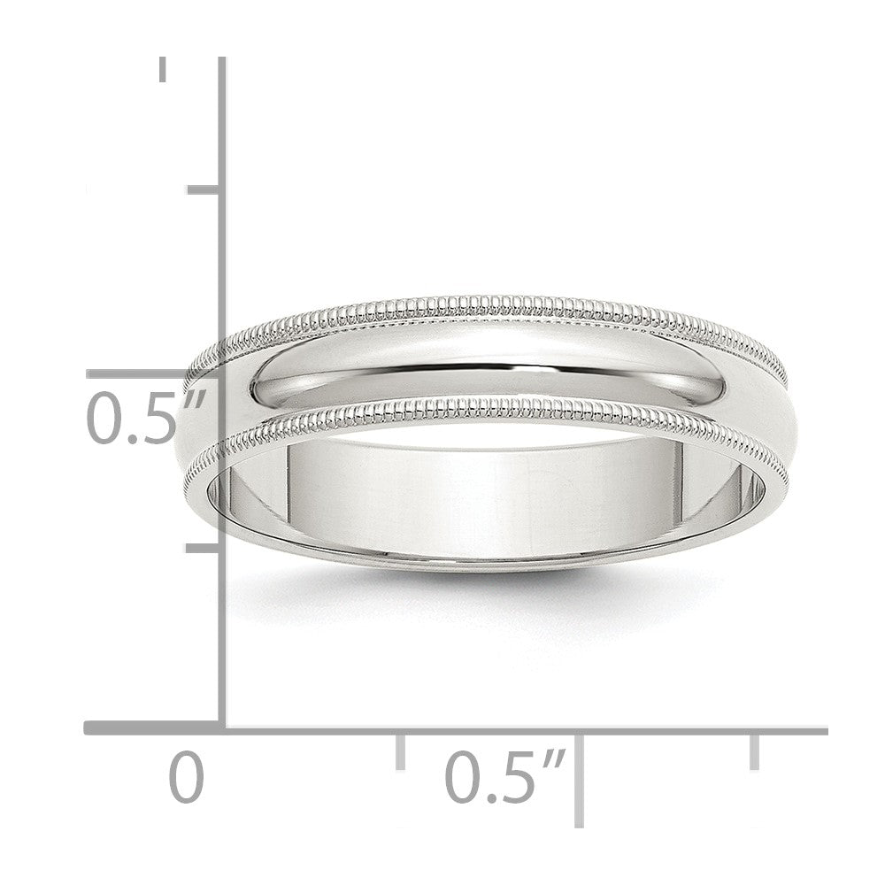 Sterling Silver 5mm Half Round Milgrain Size 5 Band