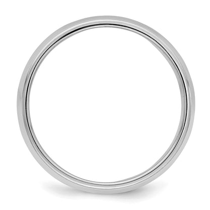 Sterling Silver Rhodium-plated 6mm Half Round Milgrain Size 8.5 Band