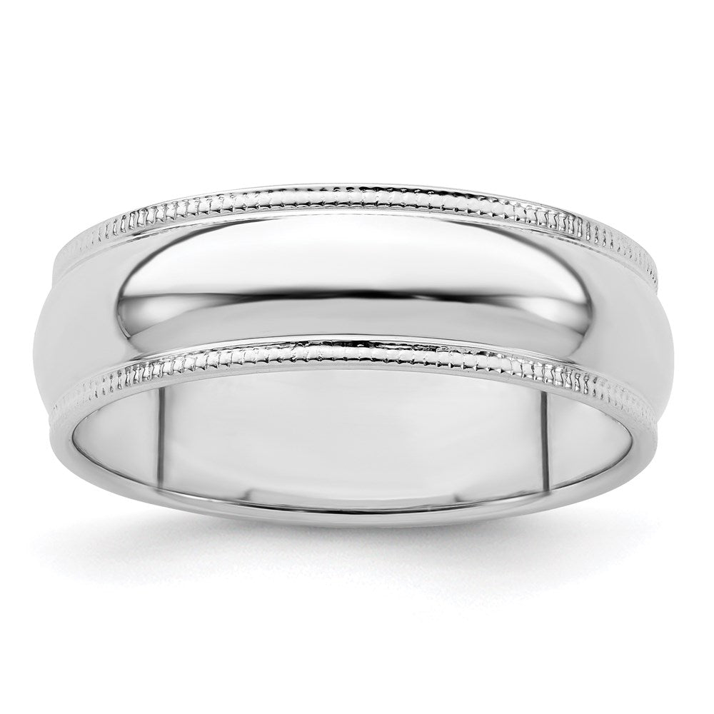 Sterling Silver 6mm Half Round Milgrain Size 5 Band