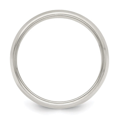 Sterling Silver 7mm Half Round Milgrain Size 12.5 Band