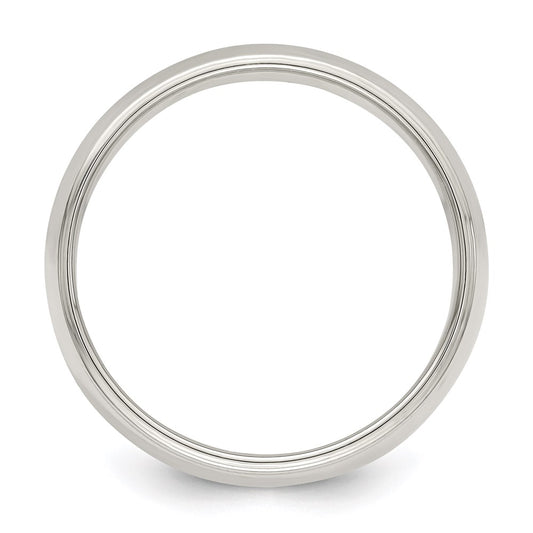 Sterling Silver 7mm Half Round Milgrain Size 8.5 Band