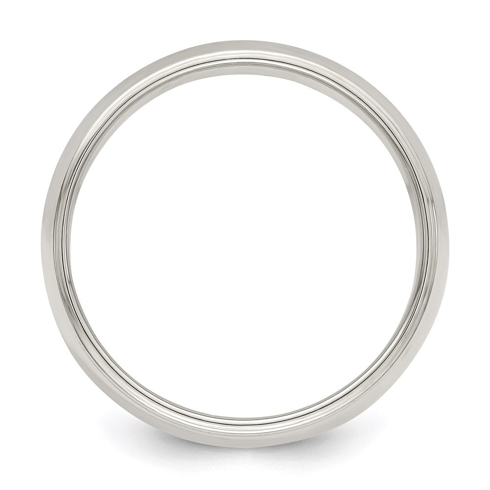 Sterling Silver 7mm Half Round Milgrain Size 4 Band