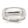 Sterling Silver 7mm Half Round Milgrain Size 12 Band