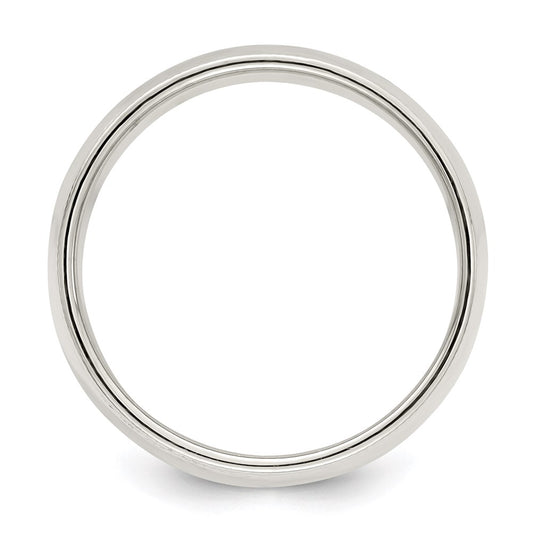 Sterling Silver 8mm Half Round Milgrain Size 9 Band