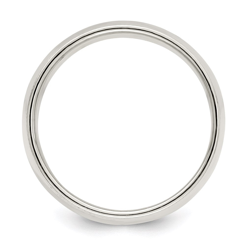 Sterling Silver 8mm Half Round Milgrain Size 11.5 Band