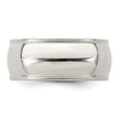 Sterling Silver 8mm Half Round Milgrain Size 13.5 Band