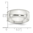 Sterling Silver 8mm Half Round Milgrain Size 13.5 Band