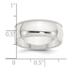 Sterling Silver 8mm Half Round Milgrain Size 13.5 Band