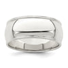 Sterling Silver 8mm Half Round Milgrain Size 13.5 Band