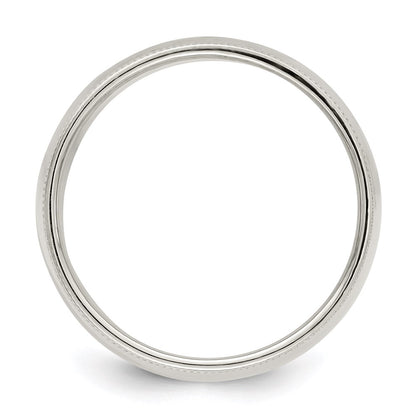 Sterling Silver 9mm Half Round Milgrain Size 9 Band