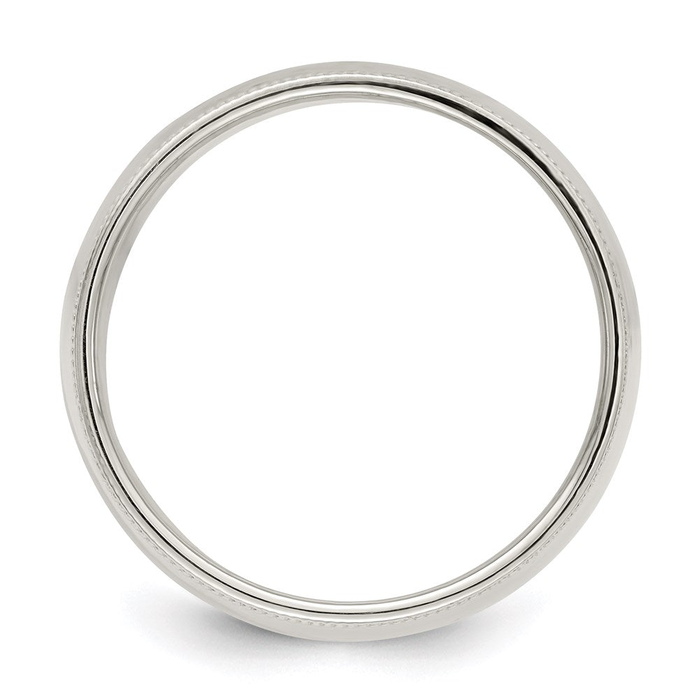 Sterling Silver 9mm Half Round Milgrain Size 5 Band