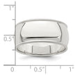 Sterling Silver 9mm Half Round Milgrain Size 4 Band