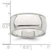 Sterling Silver 9mm Half Round Milgrain Size 4 Band